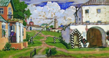 Boris Mikhailovich Kustodiev œuvres - carré à la sortie de la ville 1911 Boris Mikhailovich Kustodiev